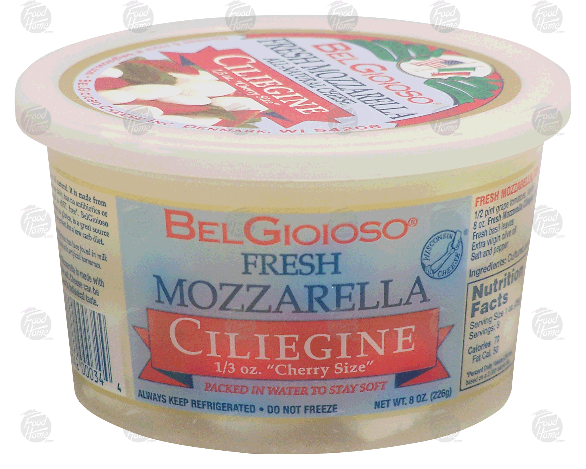 BelGioioso  fresh mozzarella all-natural cheese, ciliegine, 1/3 oz cherry size Full-Size Picture